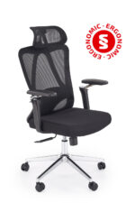 Fotel gabinetowy RUFINO 62 cm czarny do biura i gabinetu - obrazek 3