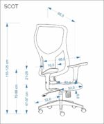 Fotel gabinetowy SCOT 68 cm czarny do biura i gabinetu - obrazek 12