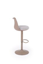 Krzesło barowe H127 40 cm cappuccino / popielaty zestaw 2 szt do kuchni i jadalni - obrazek 3