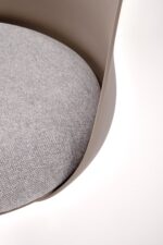 Krzesło barowe H127 40 cm cappuccino / popielaty zestaw 2 szt do kuchni i jadalni - obrazek 6