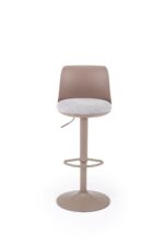 Krzesło barowe H127 40 cm cappuccino / popielaty zestaw 2 szt do kuchni i jadalni - obrazek 9