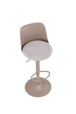 Krzesło barowe H127 40 cm cappuccino / popielaty zestaw 2 szt do kuchni i jadalni - obrazek 10