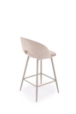 Krzesło barowe H96 48 cm kaszmir / beżowy zestaw 2 szt do kuchni i jadalni - obrazek 2