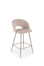 Krzesło barowe H96 48 cm kaszmir / beżowy zestaw 2 szt do kuchni i jadalni - obrazek 10