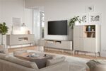 Szafka RTV BELUCI RTV-1 160 cm kaszmir MDF do salonu - obrazek 3