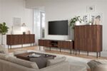 Szafka RTV SOLANO RTV-2 200 cm czarny / orzech MDF do salonu - obrazek 2