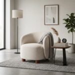 Fotel wypoczynkowy BASILIO 72 cm cappuccino / beżowy do salonu - obrazek 12