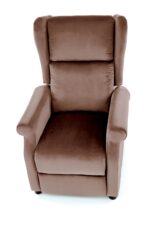 Fotel wypoczynkowy AGUSTIN 2 rozkładany 75 cm mokka velvet do salonu - obrazek 6