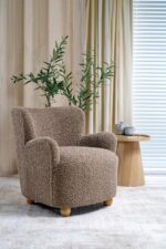 Fotel wypoczynkowy CLAUDIO 80 cm cappuccino do salonu - obrazek 3