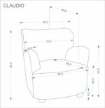 Fotel wypoczynkowy CLAUDIO 80 cm cappuccino do salonu - obrazek 12