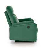 Fotel wypoczynkowy CROCUS elektrycznie rozkładany 77 cm ciemny zielony velvet do salonu - obrazek 3