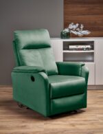 Fotel wypoczynkowy CROCUS elektrycznie rozkładany 77 cm ciemny zielony velvet do salonu - obrazek 5