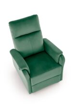 Fotel wypoczynkowy CROCUS elektrycznie rozkładany 77 cm ciemny zielony velvet do salonu - obrazek 10