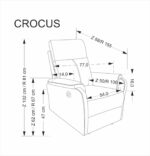 Fotel wypoczynkowy CROCUS elektrycznie rozkładany 77 cm ciemny zielony velvet do salonu - obrazek 13