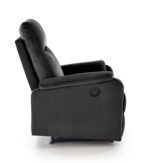 Fotel wypoczynkowy CROCUS elektrycznie rozkładany 77 cm czarny velvet do salonu - obrazek 3