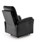 Fotel wypoczynkowy CROCUS elektrycznie rozkładany 77 cm czarny velvet do salonu - obrazek 2