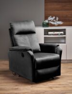 Fotel wypoczynkowy CROCUS elektrycznie rozkładany 77 cm czarny velvet do salonu - obrazek 6