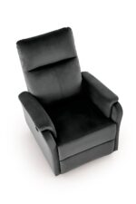 Fotel wypoczynkowy CROCUS elektrycznie rozkładany 77 cm czarny velvet do salonu - obrazek 13