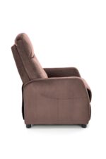 Fotel wypoczynkowy FELIPE 2 rozkładany 64 cm mokka velvet do salonu - obrazek 3