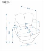 Fotel wypoczynkowy FRESH 80 cm beżowy do salonu - obrazek 13