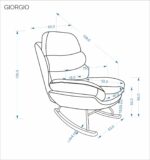 Fotel bujany GIORGIO 65 cm popielaty / beżowy do salonu - obrazek 6