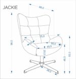 Fotel wypoczynkowy JACKIE 75 cm beżowy do salonu - obrazek 12