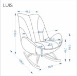 Fotel bujany LUIS 80 cm beżowy do salonu - obrazek 12