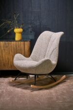 Fotel bujany LUIS 80 cm beżowy do salonu - obrazek 4