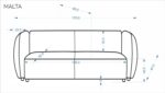 Sofa MALTA 170 cm popielaty do salonu - obrazek 12
