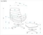 Fotel wypoczynkowy OLYMPIC 75 cm cappuccino / beżowy do salonu - obrazek 18