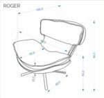 Fotel wypoczynkowy ROGER 90 cm brązowy do salonu - obrazek 5