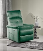 Fotel masujący SEMIR 2 z masażem 80 cm ciemny zielony velvet do salonu - obrazek 4
