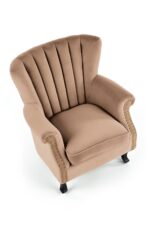 Fotel TITAN 73 cm beżowy velvet do salonu - obrazek 10