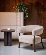 Fotel wypoczynkowy UDON 80 cm cappuccino / orzech do salonu - obrazek 6