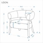 Fotel wypoczynkowy UDON 80 cm cappuccino / orzech do salonu - obrazek 8