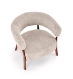 Fotel wypoczynkowy UDON 80 cm cappuccino / orzech do salonu - obrazek 10