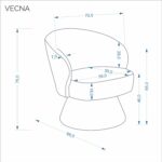 Fotel wypoczynkowy VECNA 70 cm beżowy do salonu - obrazek 10
