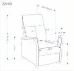 Fotel wypoczynkowy ZAHIR rozkładany 75 cm beżowy do salonu - obrazek 4
