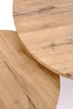 Ława ANGER zestaw 2 ław 75x55 cm dąb złoty / czarny MDF do salonu - obrazek 5