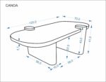 Ława CANOA 70x120 cm orzechowy / trawertyn / orzech MDF do salonu - obrazek 9
