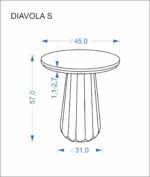 Ława DIAVOLA S 45x45 cm orzechowy / trawertyn / orzech MDF do salonu - obrazek 6