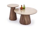 Ława DIAVOLA S 45x45 cm orzechowy / trawertyn / orzech MDF do salonu - obrazek 8