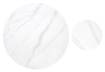 Ława DIUNA zestaw 2 ław biały marmur / jasny orzech 80x41 cm orzech / biały MDF do salonu - obrazek 2