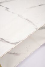 Ława KALUA 60x120 cm biały / złoty MDF do salonu - obrazek 4
