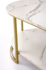 Ława KALUA 60x120 cm biały / złoty MDF do salonu - obrazek 6