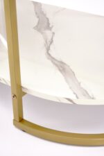 Ława KALUA 60x120 cm biały / złoty MDF do salonu - obrazek 7