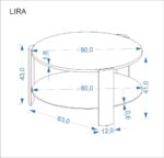 Ława LIRA 80x80 cm orzechowy / czarny / orzech szklany blat do salonu - obrazek 9