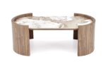 Ława NICOSIA 61x121 cm orzechowy / beżowy MDF do salonu - obrazek 8