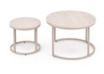 Ława PAOLA zestaw 2 ław trawertyn / kaszmir 60x38 cm MDF do salonu - obrazek 5