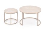 Ława PAOLA zestaw 2 ław trawertyn / kaszmir 60x38 cm MDF do salonu - obrazek 7